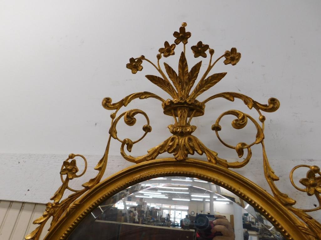 Ornate Gilded Mirror with Beveled Glass - 51.5" x 27.5" - 2