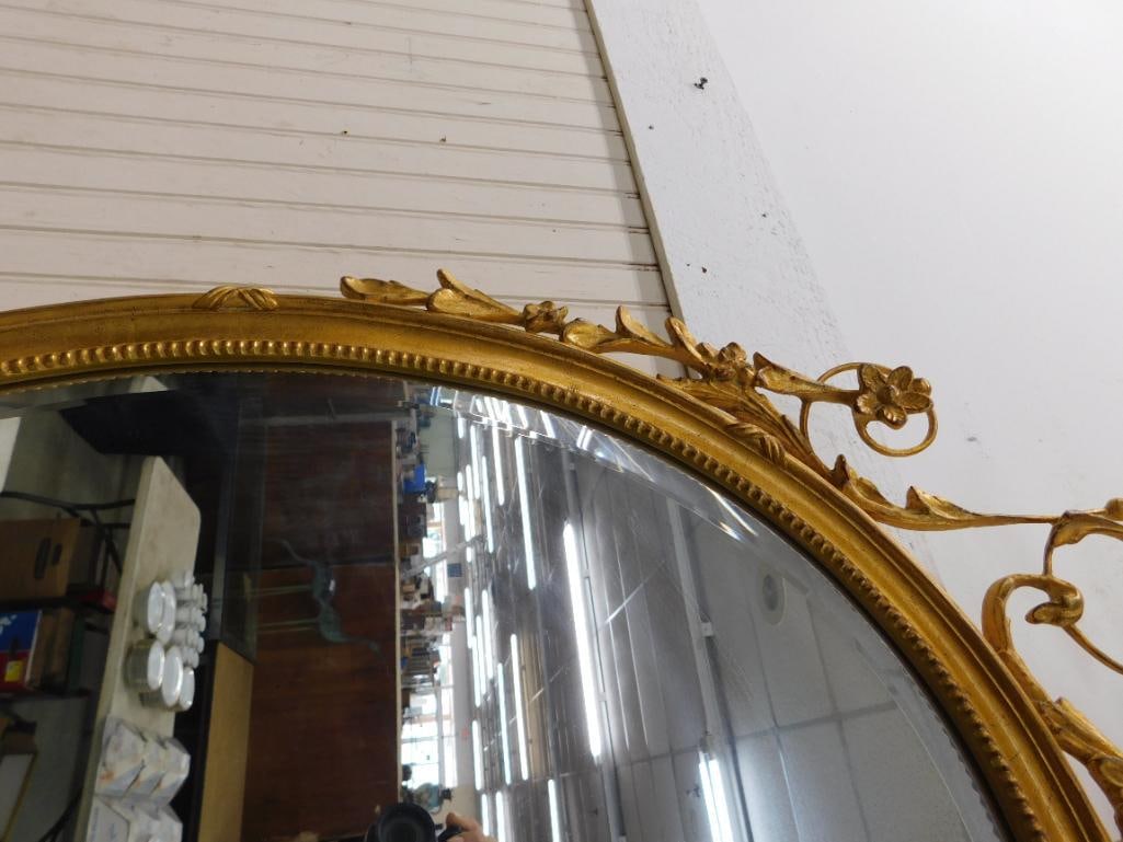 Ornate Gilded Mirror with Beveled Glass - 51.5" x 27.5" - 3
