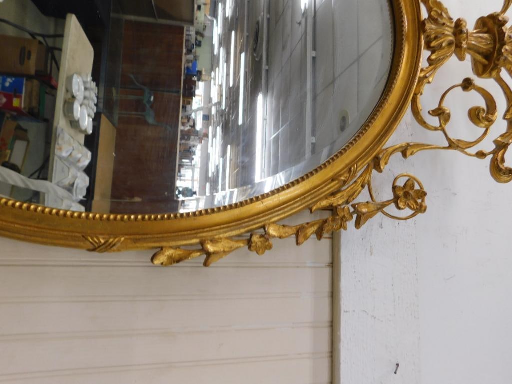 Ornate Gilded Mirror with Beveled Glass - 51.5" x 27.5" - 4