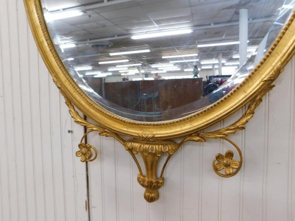 Ornate Gilded Mirror with Beveled Glass - 51.5" x 27.5" - 5