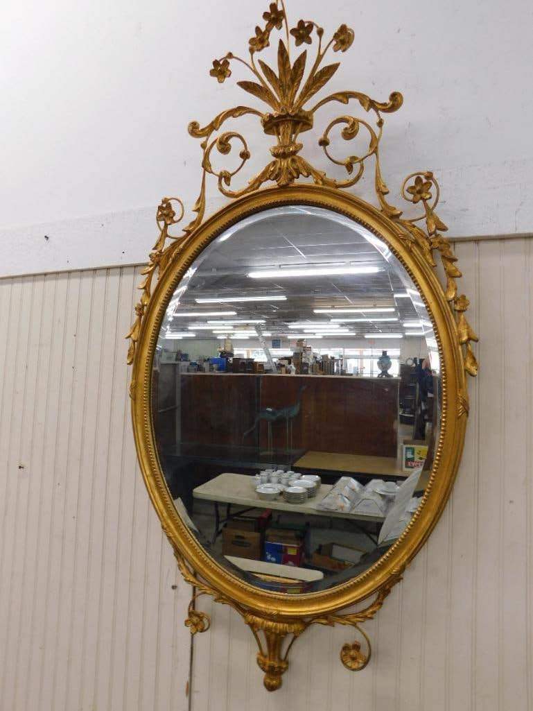 Ornate Gilded Mirror with Beveled Glass - 51.5" x 27.5" - 6
