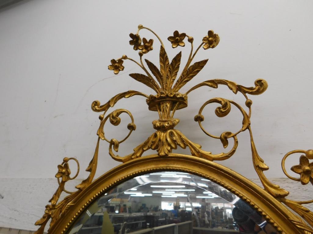 Ornate Gilded Mirror with Beveled Glass - 51.5" x 27.5" - 2