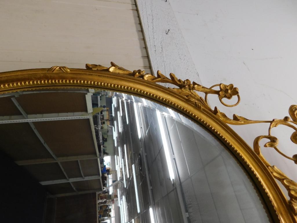Ornate Gilded Mirror with Beveled Glass - 51.5" x 27.5" - 3