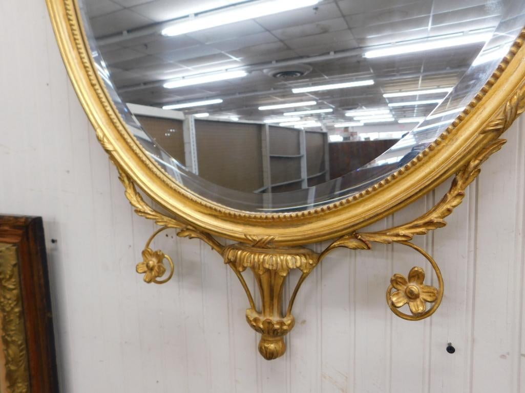 Ornate Gilded Mirror with Beveled Glass - 51.5" x 27.5" - 5