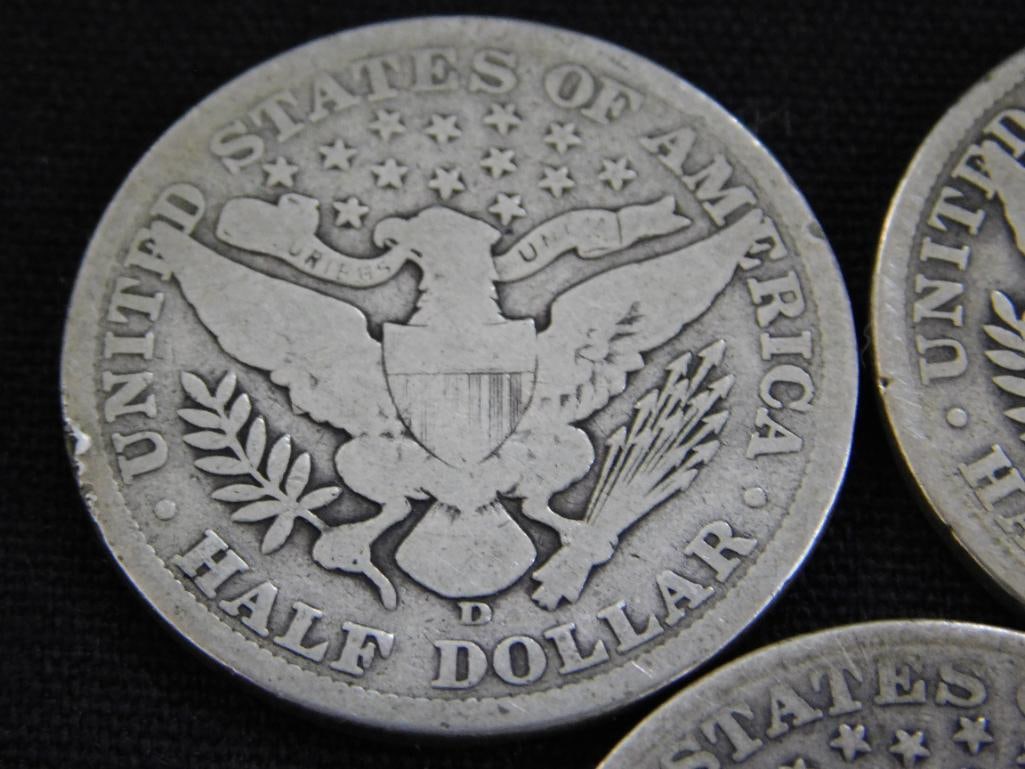 3 Barber Silver Half Dollars 1907-1911-1913 - 6
