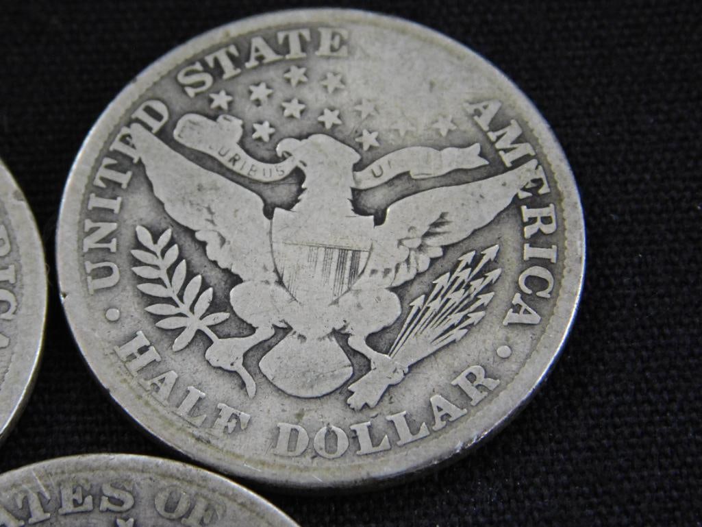 3 Barber Silver Half Dollars 1907-1911-1913 - 7