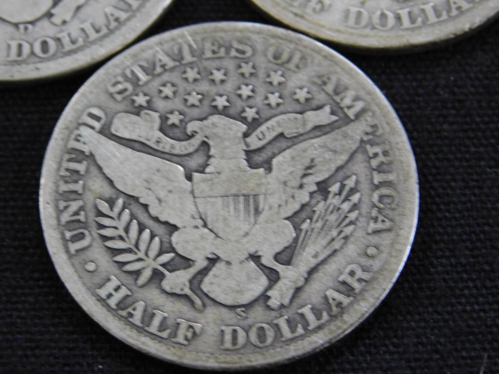 3 Barber Silver Half Dollars 1907-1911-1913 - 8