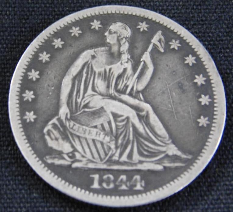 1844-O Seated Liberty Silver Half Dollar: See Photos For Condition and Details