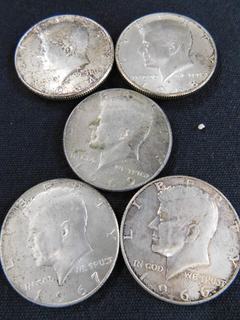 1964 Kennedy Half Dollar - 1966-1967-1968-1969 Kennedy Half Dollars - 2