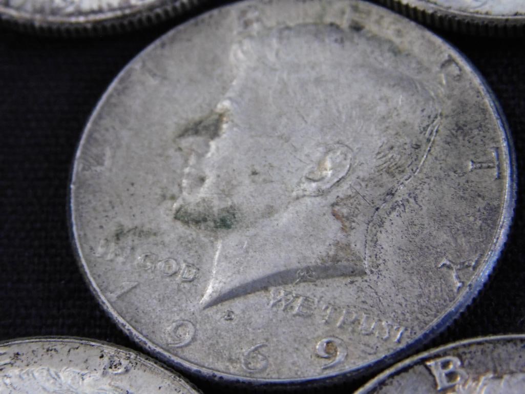 1964 Kennedy Half Dollar - 1966-1967-1968-1969 Kennedy Half Dollars - 5