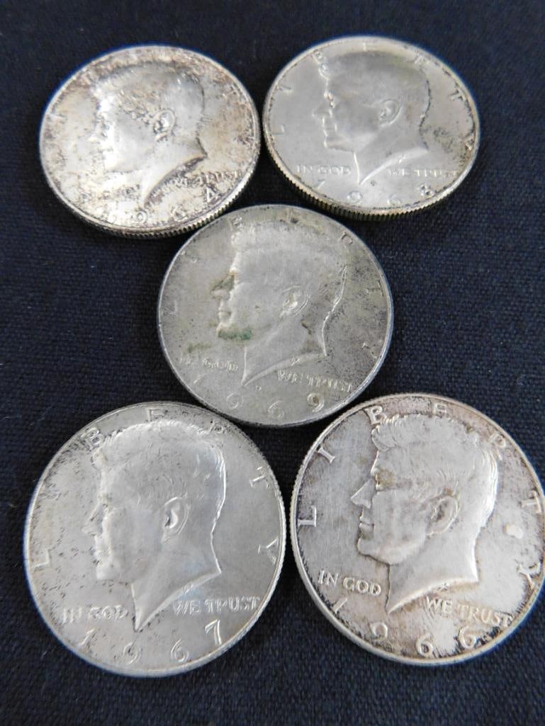 1964 Kennedy Half Dollar - 1966-1967-1968-1969 Kennedy Half Dollars - 9