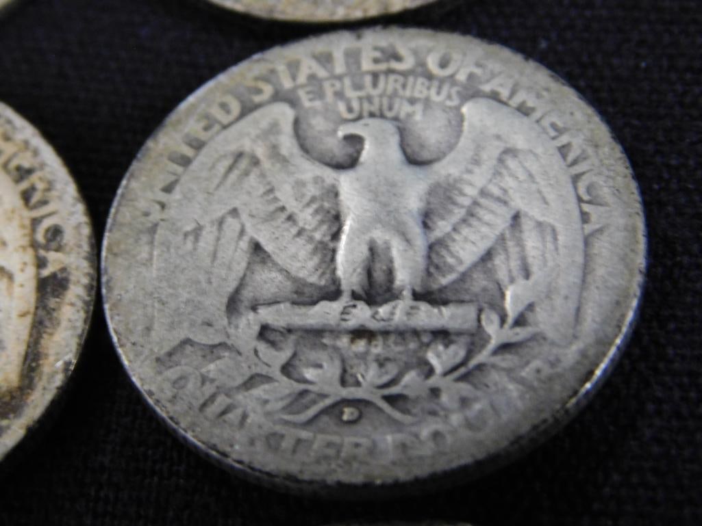 1902 Barber Silver Quarter - 1937-1942-1943-1943-1945 Silver Washington Quarters - 11