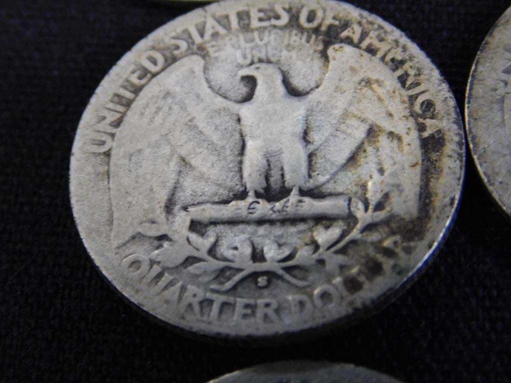 1902 Barber Silver Quarter - 1937-1942-1943-1943-1945 Silver Washington Quarters - 12