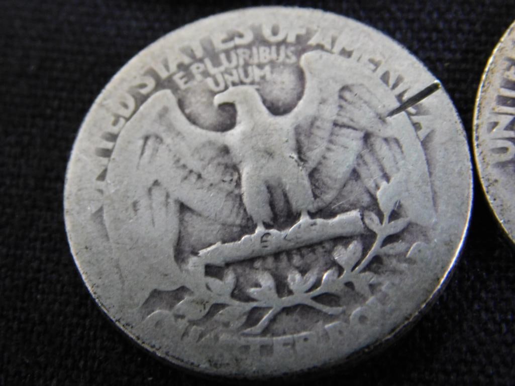 1902 Barber Silver Quarter - 1937-1942-1943-1943-1945 Silver Washington Quarters - 13