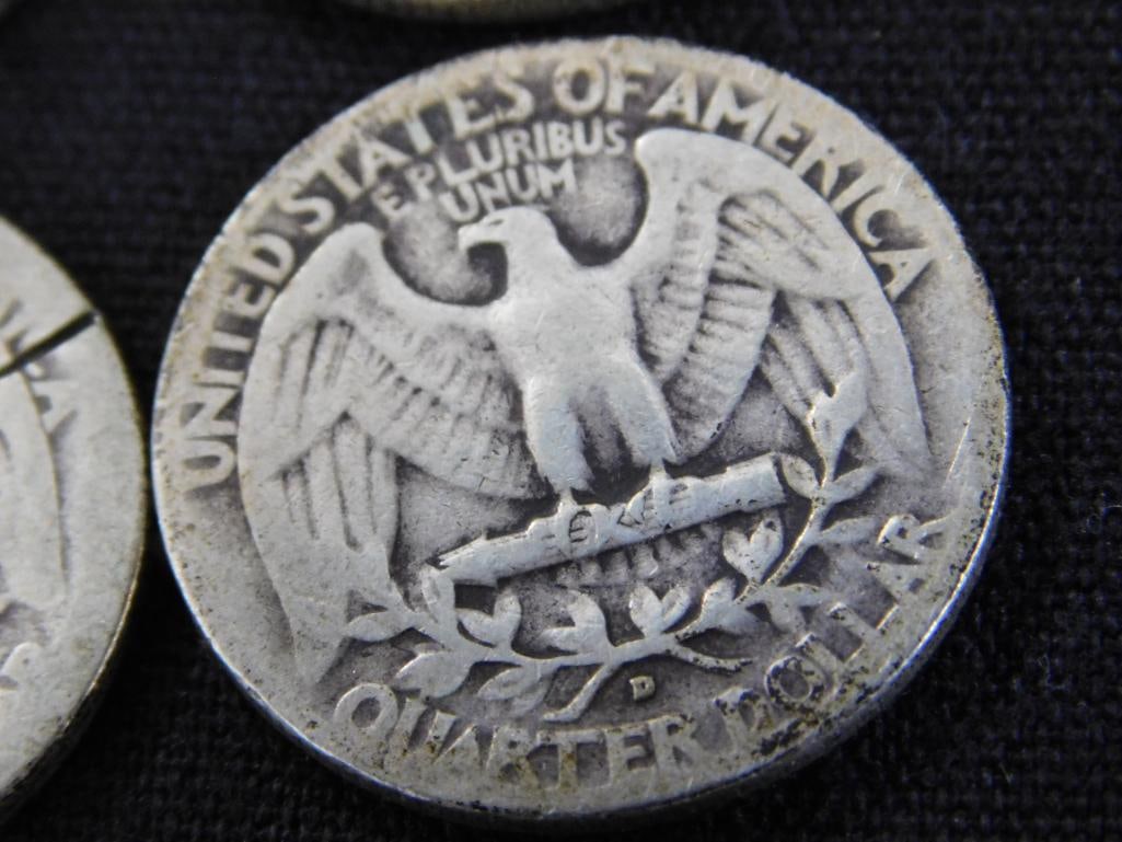 1902 Barber Silver Quarter - 1937-1942-1943-1943-1945 Silver Washington Quarters - 14