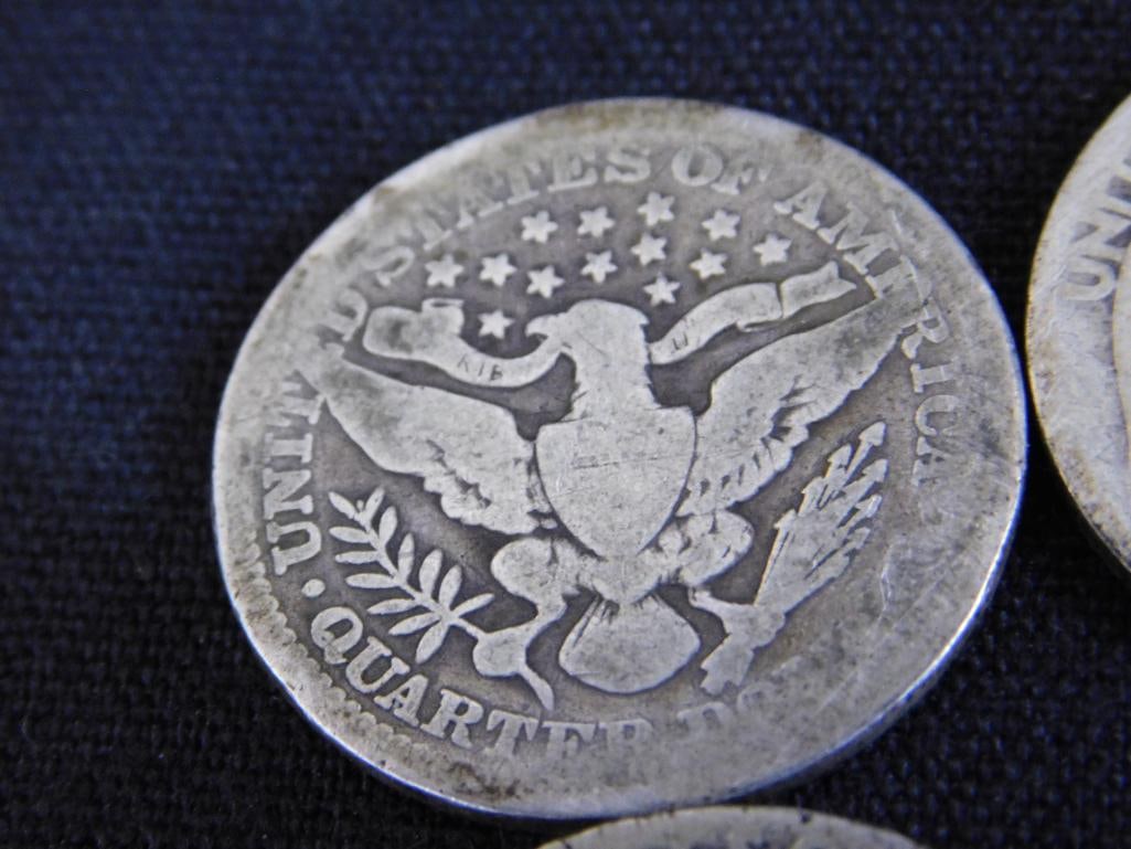 1902 Barber Silver Quarter - 1937-1942-1943-1943-1945 Silver Washington Quarters - 9