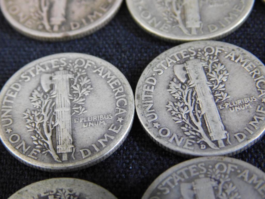 14 Mercury Silver Dimes - 13