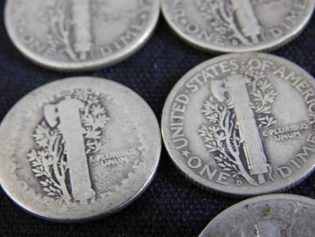 14 Mercury Silver Dimes - 15