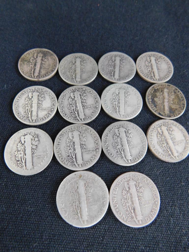 14 Mercury Silver Dimes - 18