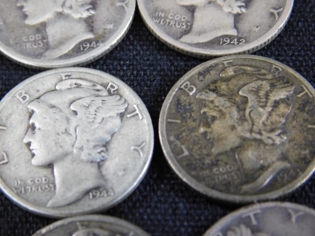 14 Mercury Silver Dimes - 5