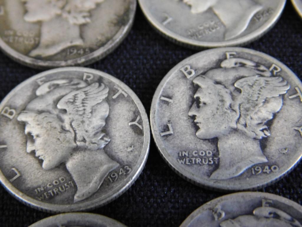 14 Mercury Silver Dimes - 6