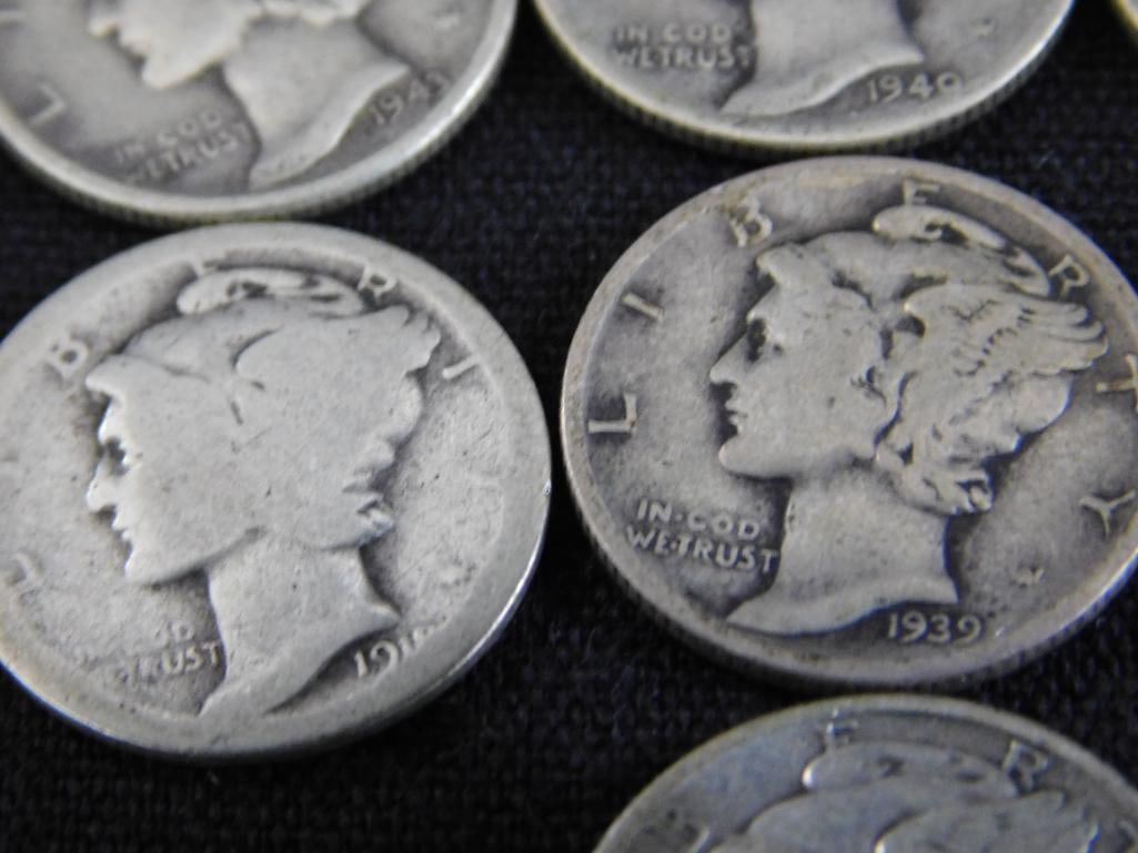 14 Mercury Silver Dimes - 7