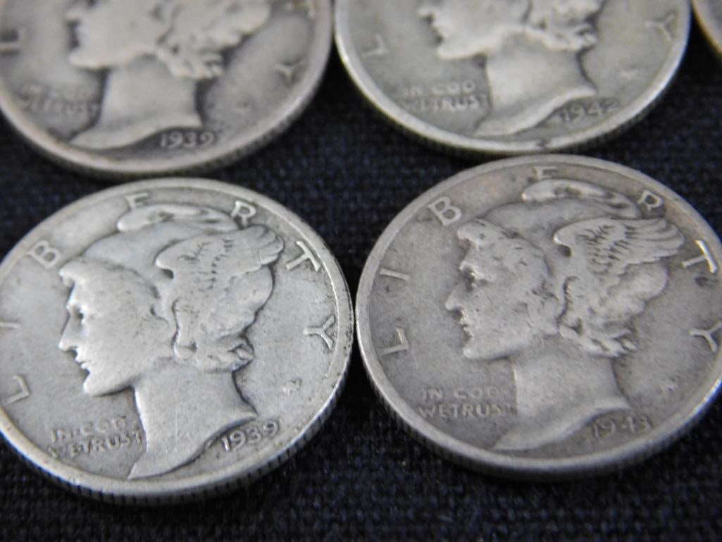 14 Mercury Silver Dimes - 9