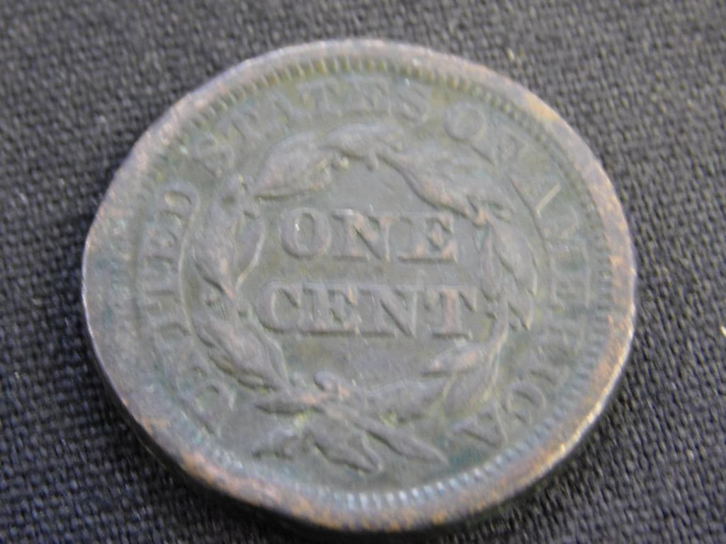 1850 Large Penny - 1854 French "Dix Centimes" - 1846 Large Penny - 1862 Indian Head Penny - 7