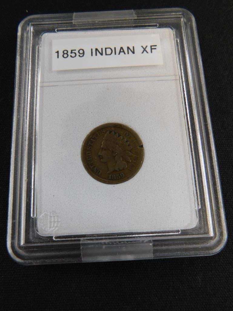 1859 Indian Head Penny XF - In Case - 6