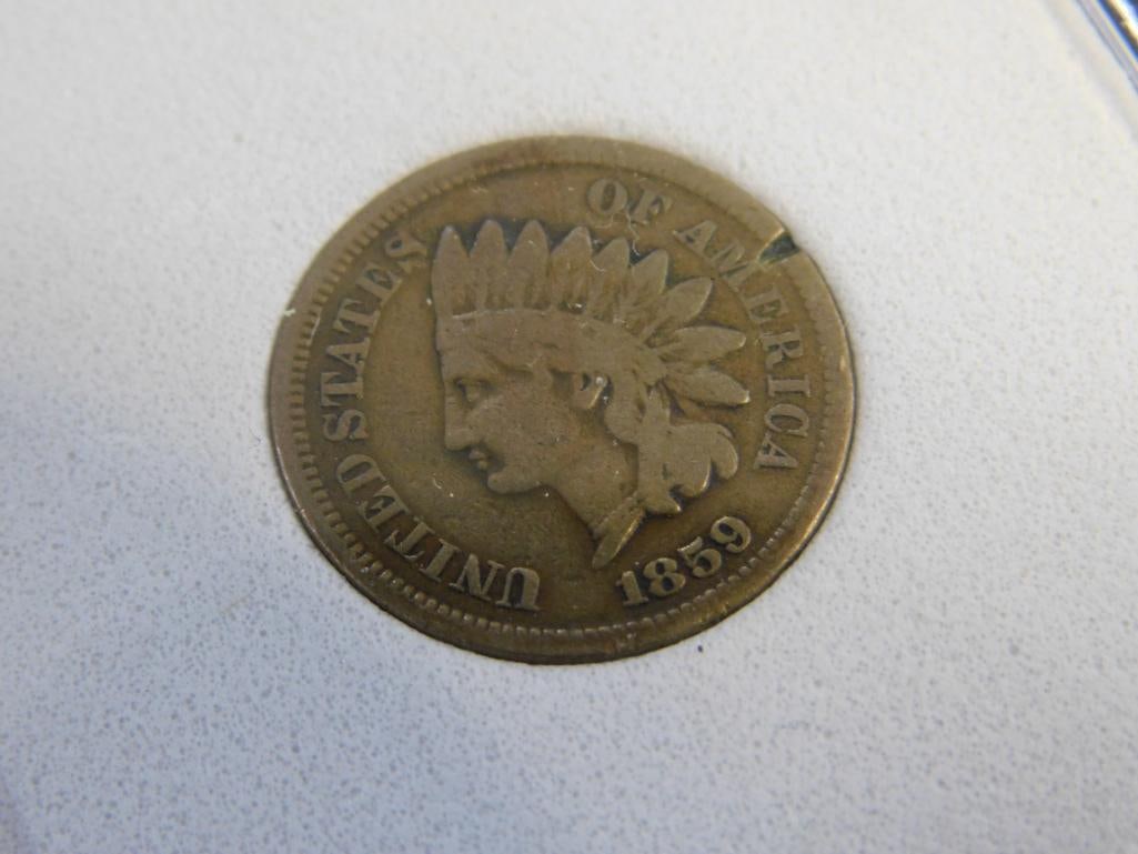1859 Indian Head Penny XF - In Case - 7