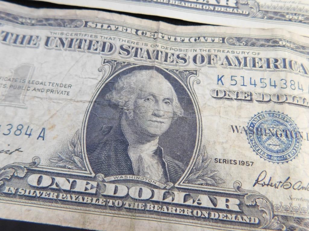 10 US 1$ Silver Certificates - 1957 - 10