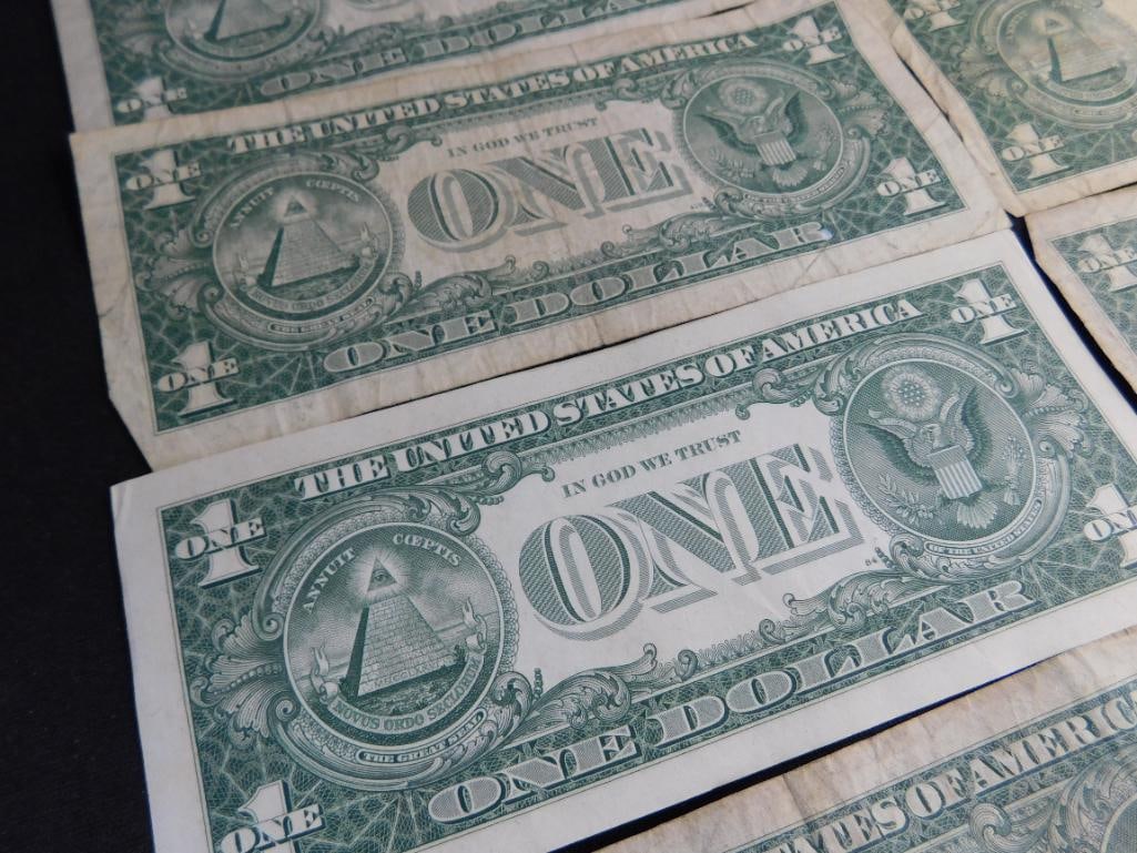 10 US 1$ Silver Certificates - 1957 - 15
