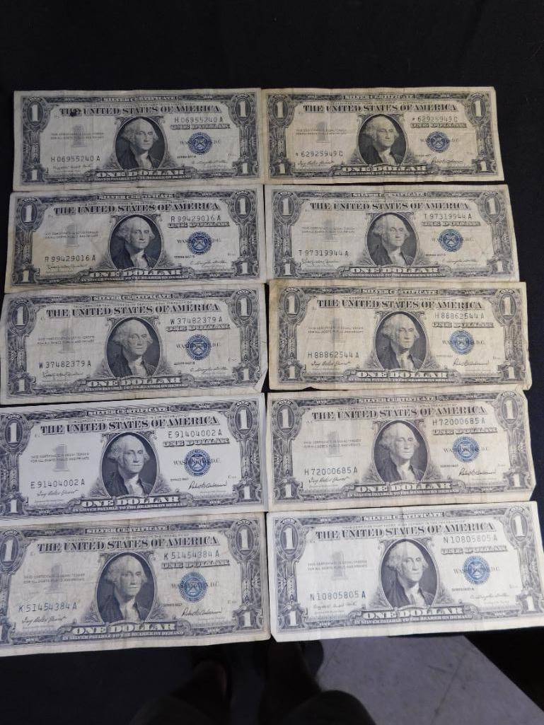 10 US 1$ Silver Certificates - 1957 - 18