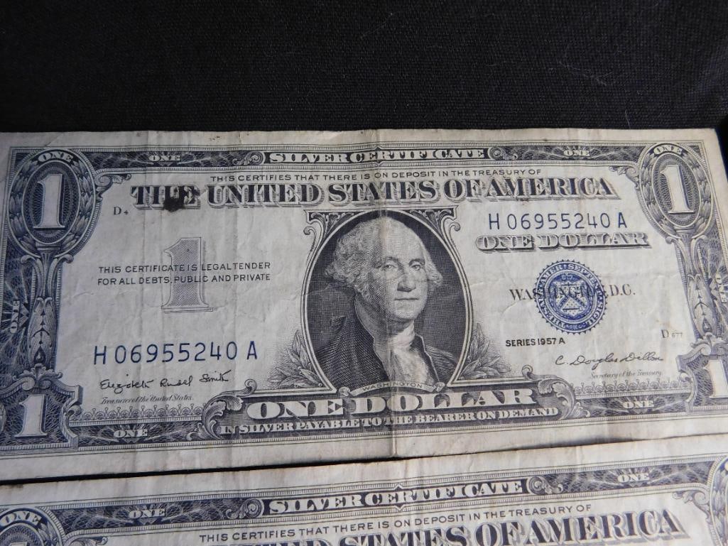 10 US 1$ Silver Certificates - 1957 - 2