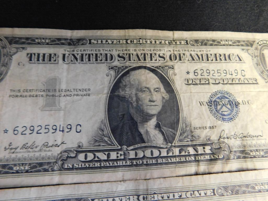 10 US 1$ Silver Certificates - 1957 - 3