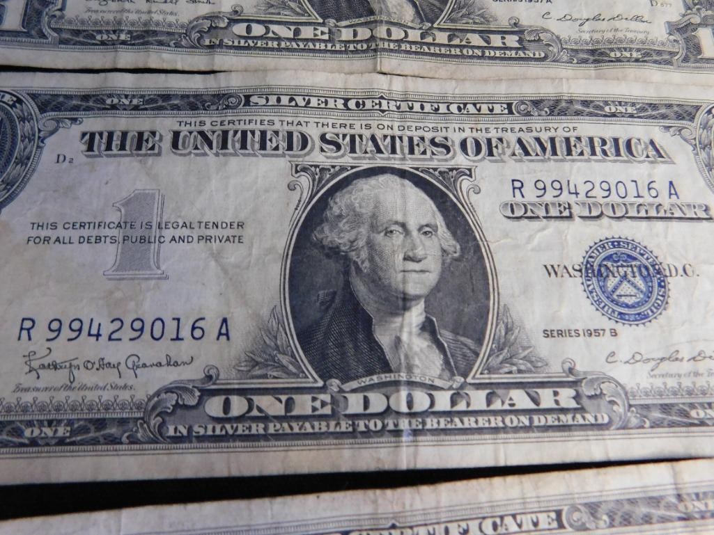 10 US 1$ Silver Certificates - 1957 - 4