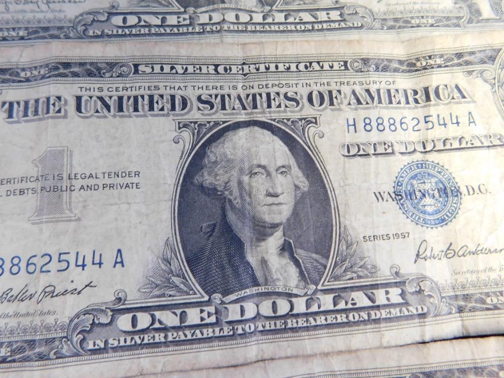 10 US 1$ Silver Certificates - 1957 - 7