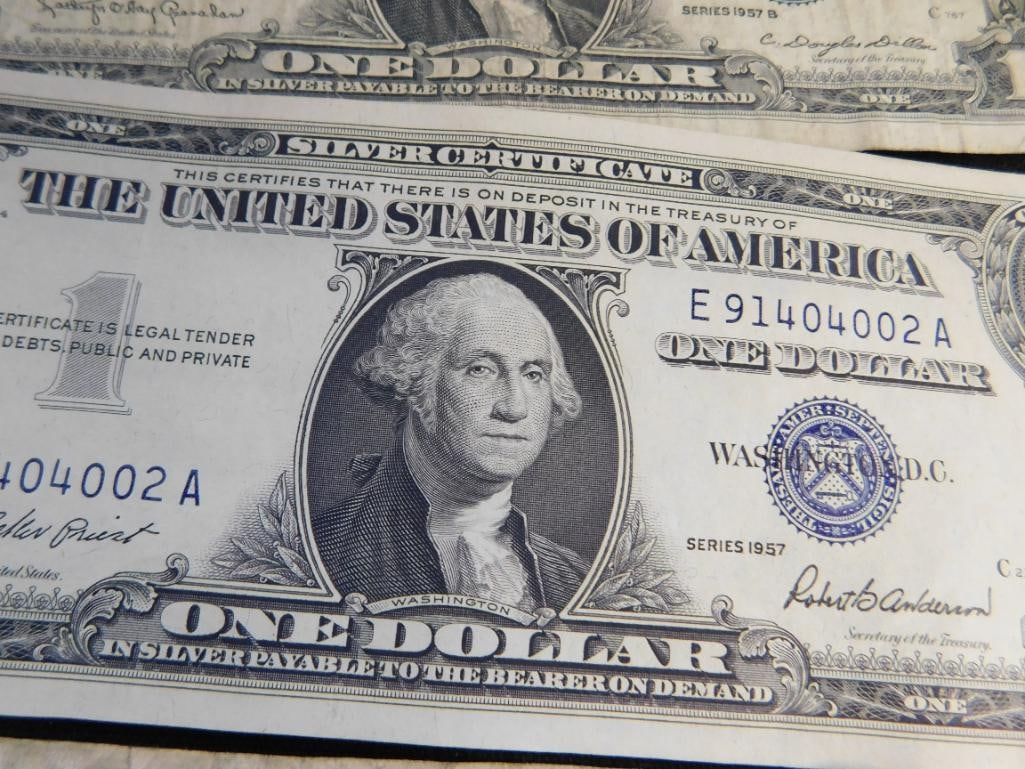 10 US 1$ Silver Certificates - 1957 - 8