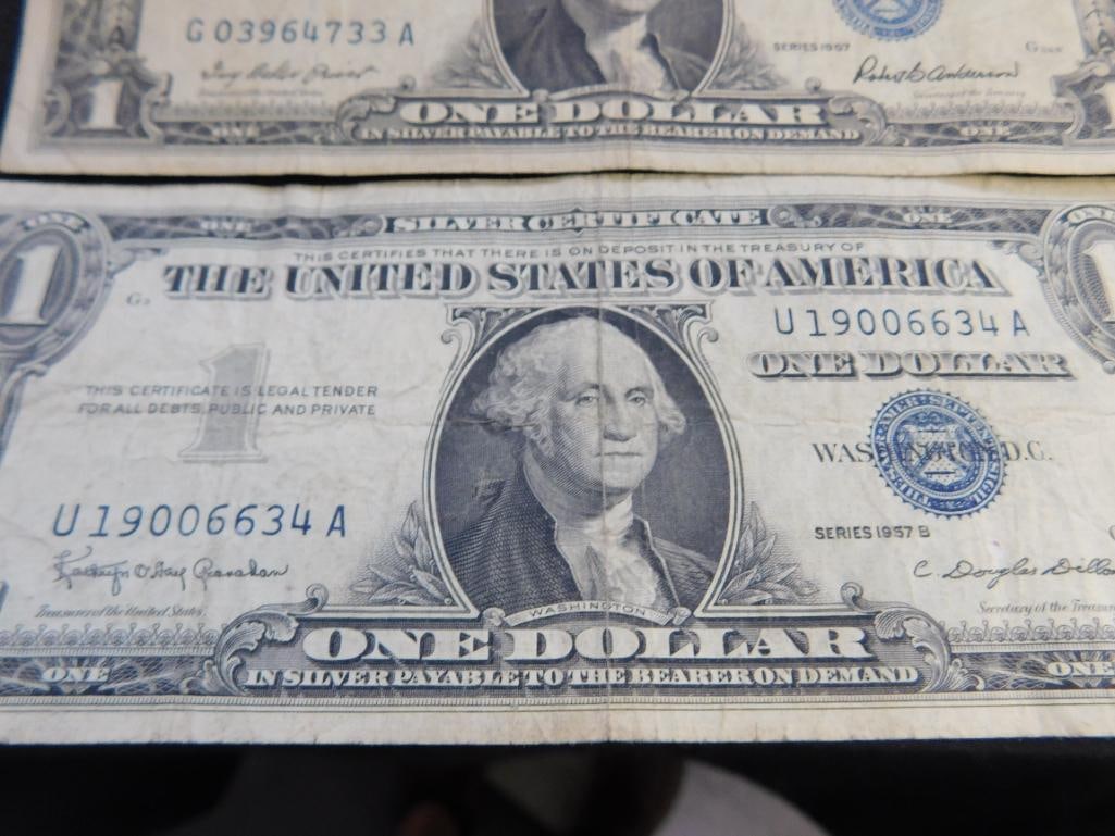 10 US 1$ Silver Certificates - 1957 - 10