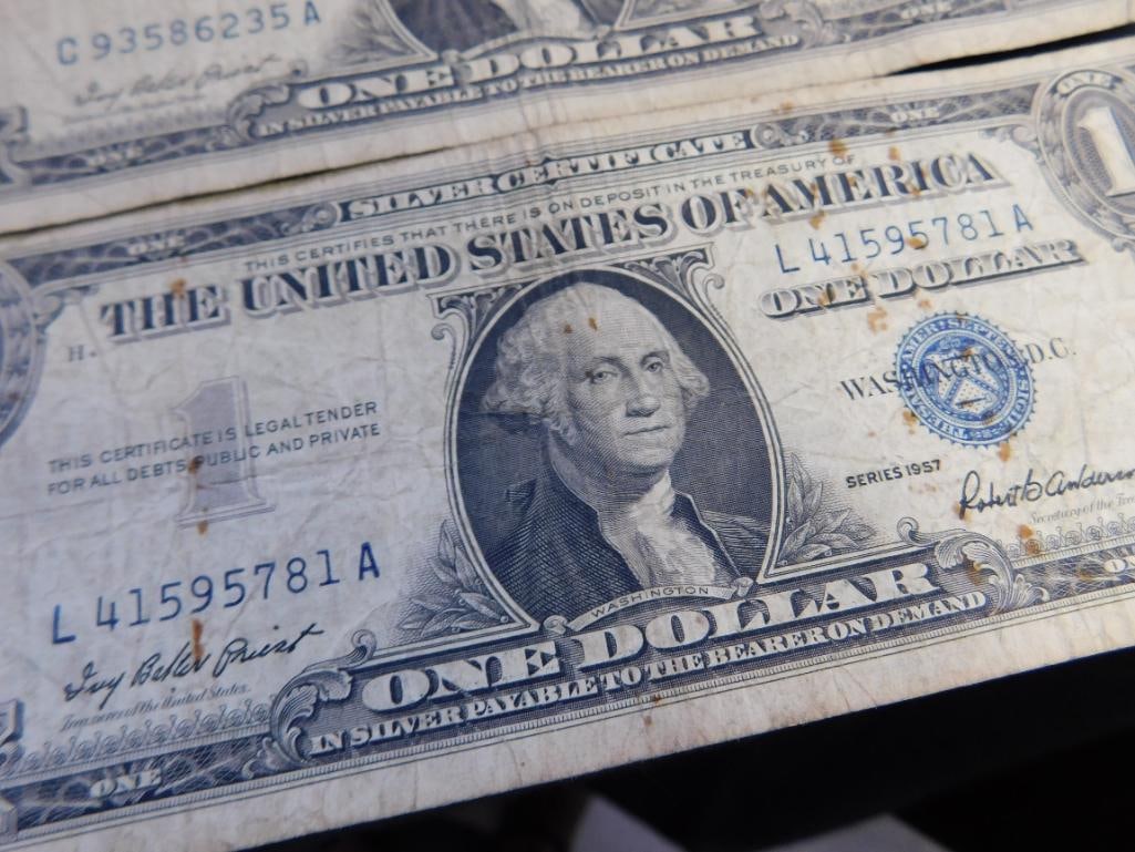 10 US 1$ Silver Certificates - 1957 - 11