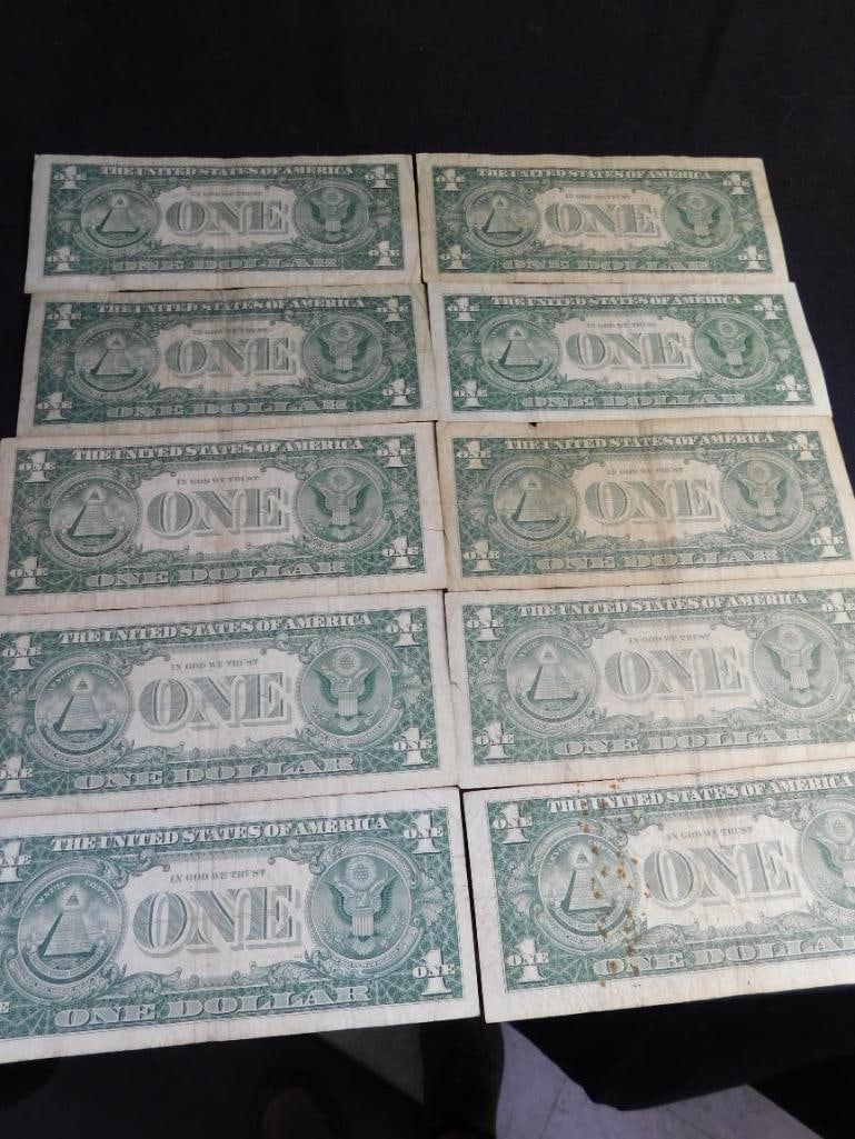 10 US 1$ Silver Certificates - 1957 - 12