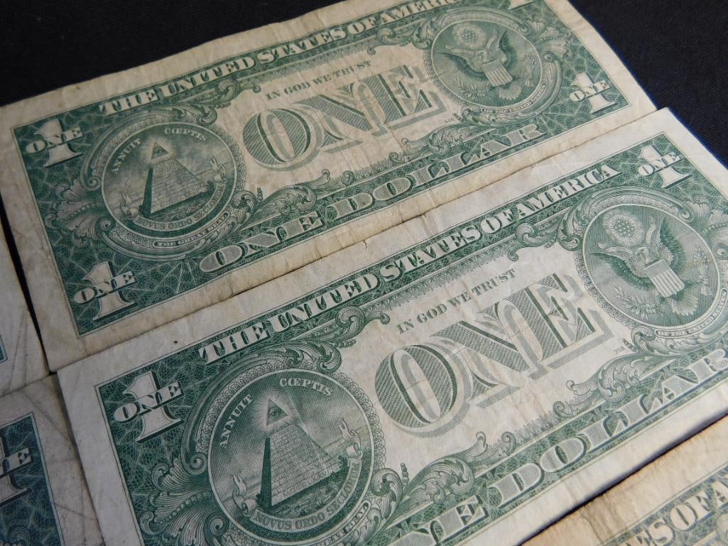 10 US 1$ Silver Certificates - 1957 - 15