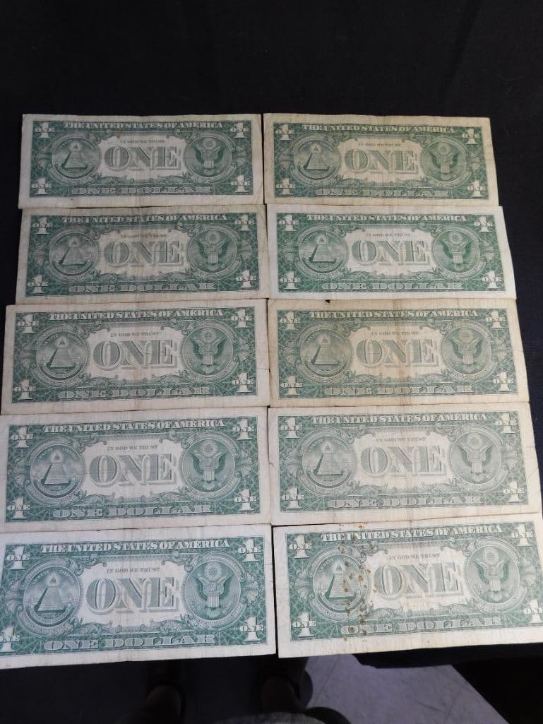 10 US 1$ Silver Certificates - 1957 - 17