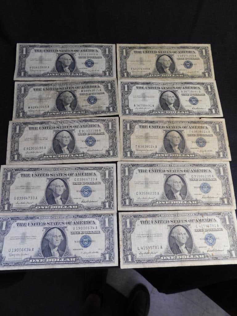 10 US 1$ Silver Certificates - 1957 - 19