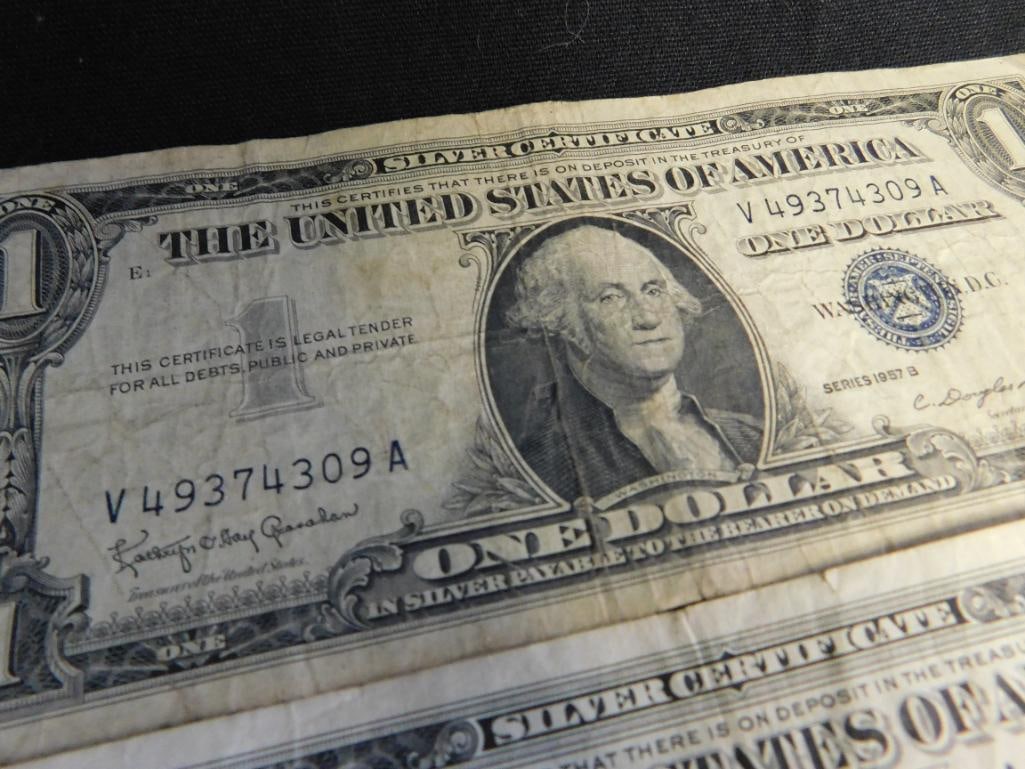 10 US 1$ Silver Certificates - 1957 - 3