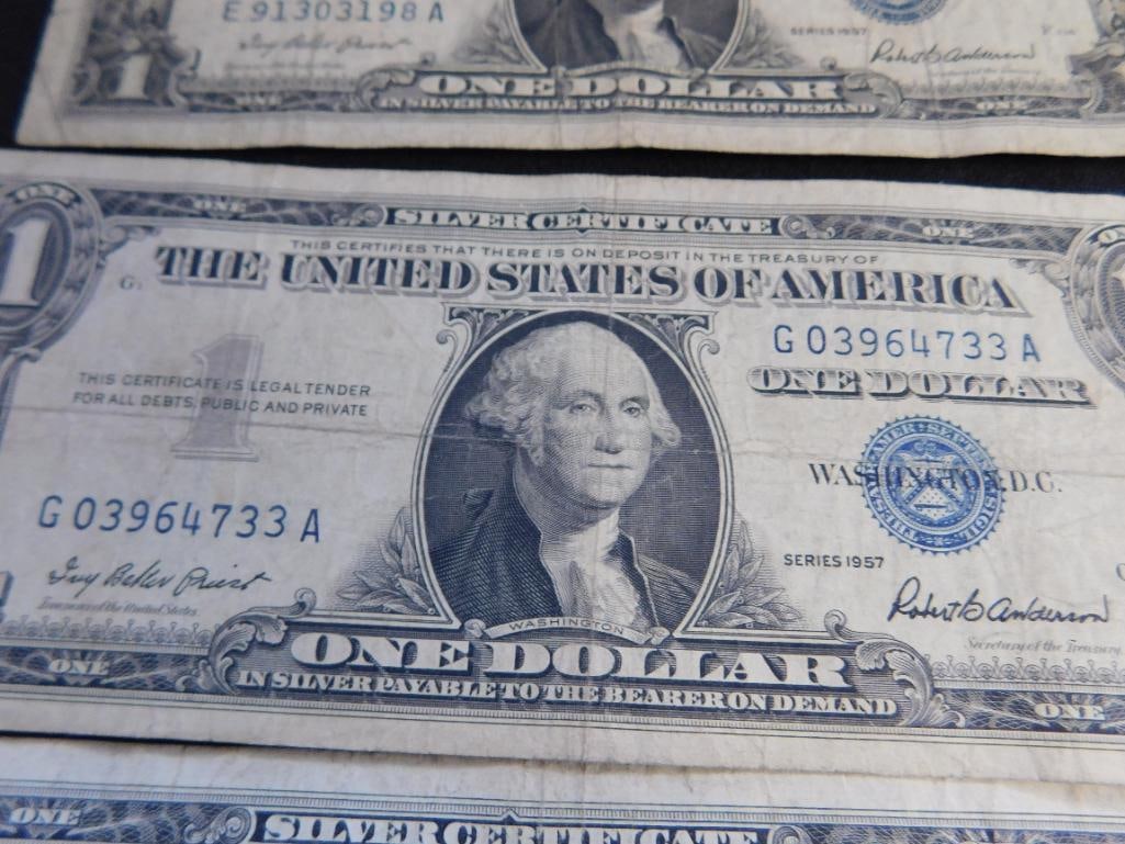10 US 1$ Silver Certificates - 1957 - 8