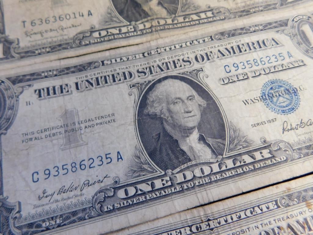 10 US 1$ Silver Certificates - 1957 - 9