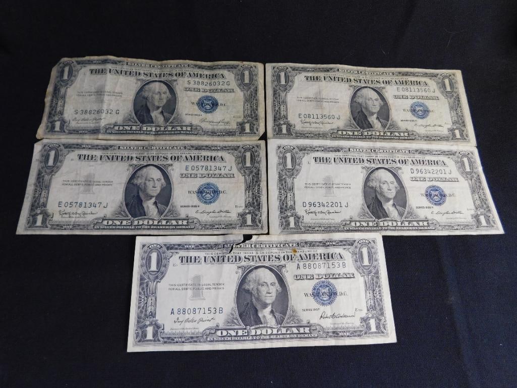 5 US 1$ Silver Certificates - 1935 - 14