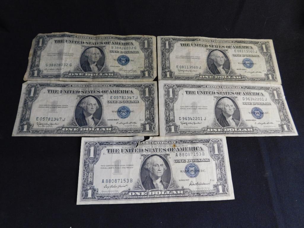 5 US 1$ Silver Certificates - 1935 - 15
