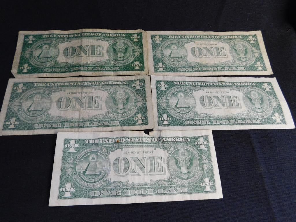5 US 1$ Silver Certificates - 1935 - 8